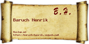 Baruch Henrik névjegykártya